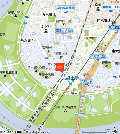 マックスバリュエクスプレス六郷土手駅前店付近の地図